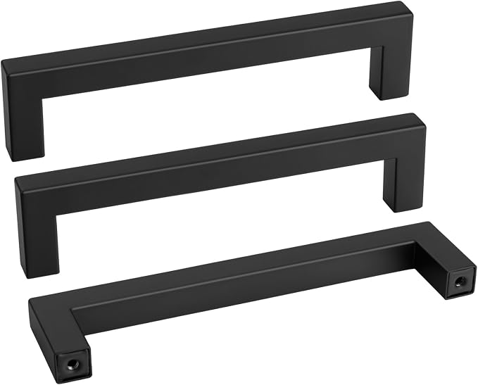 goldenwarm 22 Pack 6-1/4INCH Black Square Bar Cabinet Pull Drawer Handle by goldenwarm