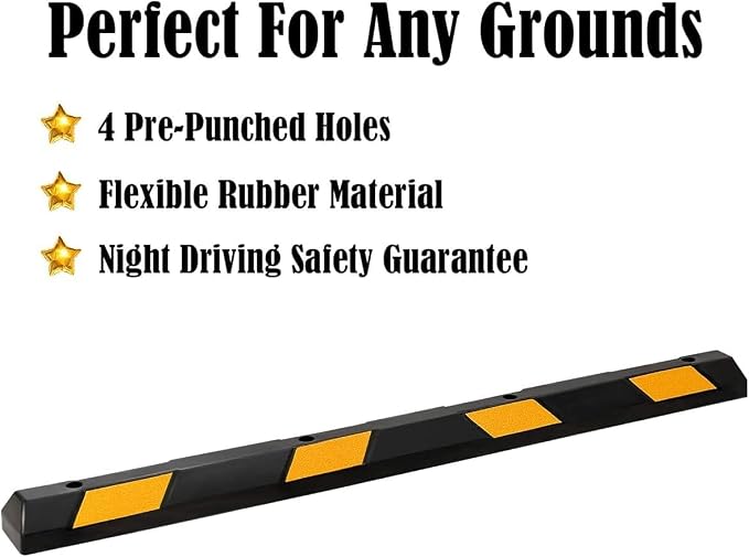 ERGOMASTER Parking Stopper for Garage, 72” Rubber Parking Block - Image 5