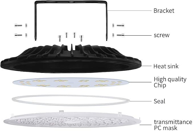 Viugreum 5 PACK 500W UFO LED High Bay Light, 50000LM 6500K Daylight White LED - Image 5