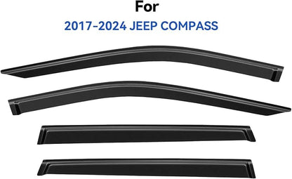 Window Visors Rain Guards for 2017-2025 Jeep Compass, Out-Channel Window Vent - Image 2