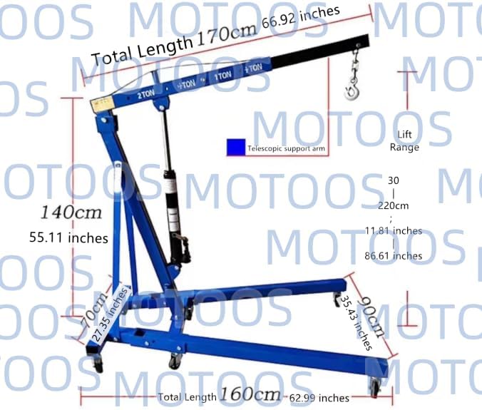 2 TON 4000 lbs Foldable Hydraulic Engine Hoist Cherry Picker Heavy-Duty - Image 7