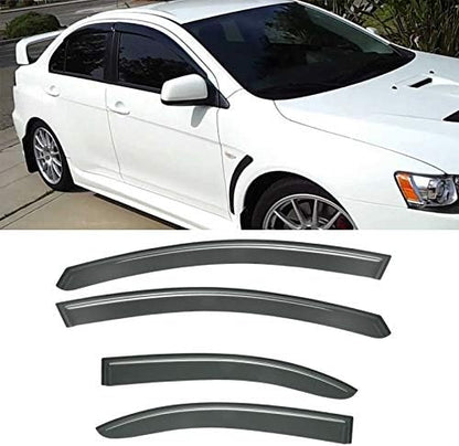 4pcs for 08-17 Lancer/Evo 10/X Sedan Sun Rain Guard Window Visors by Unknown