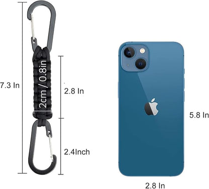 BRAVESHINE Paracord Keychain Carabiner Clip, D Ring Lanyard Hanger Stroller Hook - Image 2