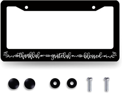 Thankful Grateful Blessed License Plate Frame Christianity License Plate Holder by MUAWUOIK