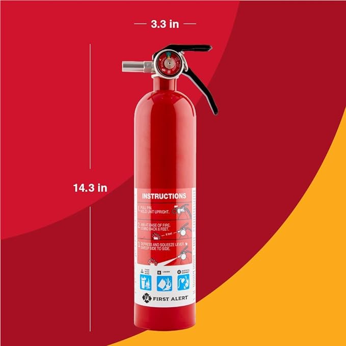 First Alert Fire Extinguisher for Home, Standard Rechargeable Compliance Unit - Image 5