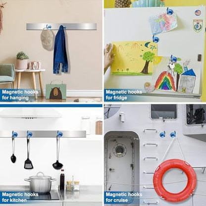 LOVIMAG Magnetic Hooks for Cruise Cabins, 80lbs Blue Magnetic Hooks for - Image 5