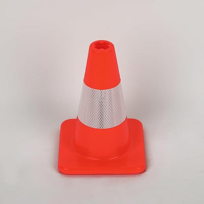 8 Pack All-PVC 1-Piece Traffic Cones, 360° Visible Fluorescent Orange-Red - Image 4