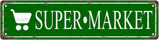 SUPER MARKET Space Vintage Metal Tin Street Sign Bar Cafe Garage Cave Home Room by Unknown