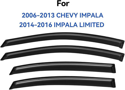Window Visors Rain Guards for 2006-2013 Chevy Impala, Out-Channel Window Vent - Image 2