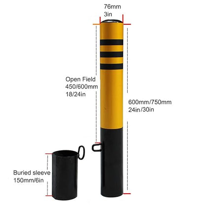 Safety Bollard Post, Steel Security Post Barrier Traffic Pole, Removable Bollard - Image 7