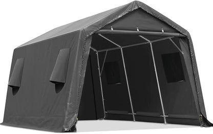 ADVANCE OUTDOOR 10x15 ft Shelter Storage Shed Steel Metal Peak Roof Portable by ADVANCEOUTDOOR