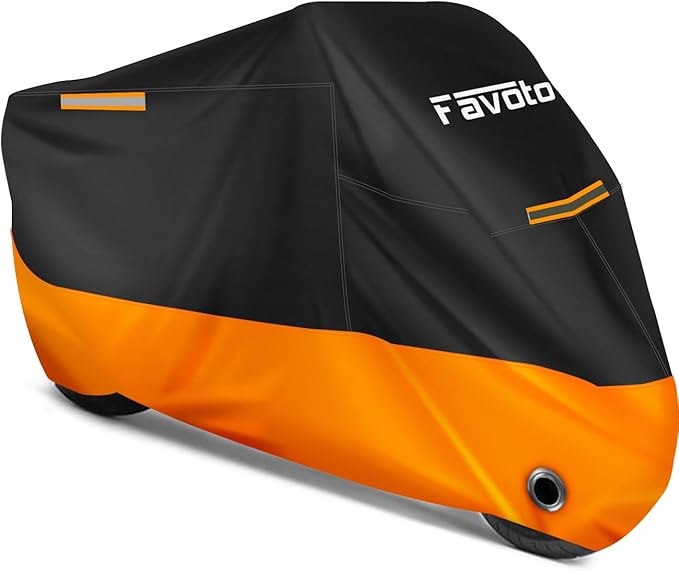 Favoto Motorcycle Cover Reflective 96.5 inches Length All Season Universal by Favoto