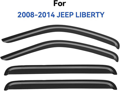 Window Visors Rain Guards for 2008 2009 2010 2011 2012 Jeep Liberty, - Image 2