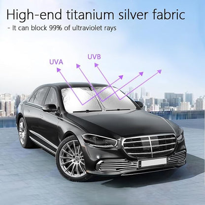 Car Windshield Sun Shade, Foldable Reflective Sun Visor, Sun Heat and UV Rays - Image 4