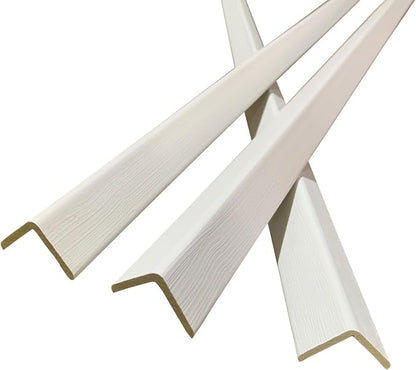 Wall Corner Protector 3PCS 45" Corner Molding Trim White Wood Grain Corner Trim by Yutianli