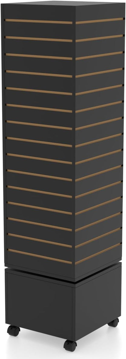 WISDOMFUR Rotating Slatwall Display Rack – 16"x16"x60" Black Spinning Tower by Unknown