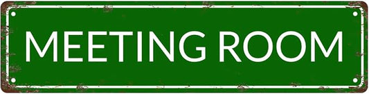 MEETING ROOM Space Vintage Metal Tin Sign, Street Sign, Home Decor, Room Decor by Unknown