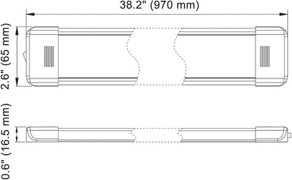 LED Interior Utility Light Fixture 38.2" x 2.6", High Lumen-Output Low Current - Image 2