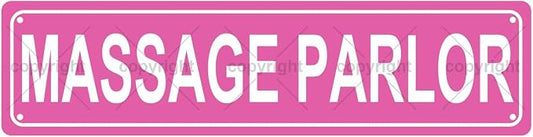 MASSAGE PARLOR Space Metal Tin Street Sign Bar Cafe Garage Cave Home Room Wall by Unknown