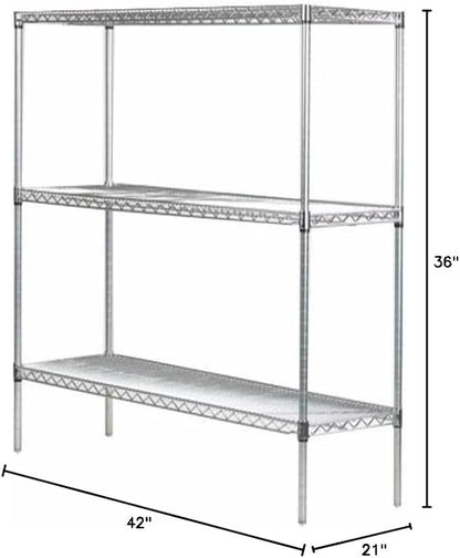 Omega 21" Deep x 42" Wide x 36" High 3 Tier Gray Starter Shelving Unit - Image 3