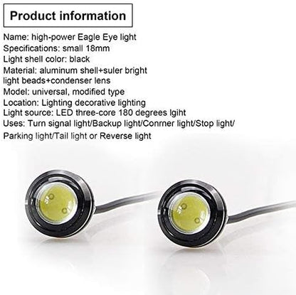 LEADTOPS 10Pcs 18mm 12V Eagle Eye LED Car Fog DRL Daytime Running Light Backup - Image 6