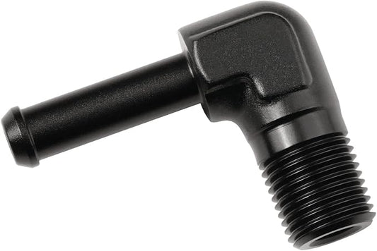 1/8 NPT Male to 1/4" Hose Barb Fitting Adapter 90 Degree Elbow Aluminum Black by Podavelle