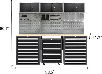 JZD Metal Tool Storage Cabinet Set, Pro Tool Organization System - Image 2