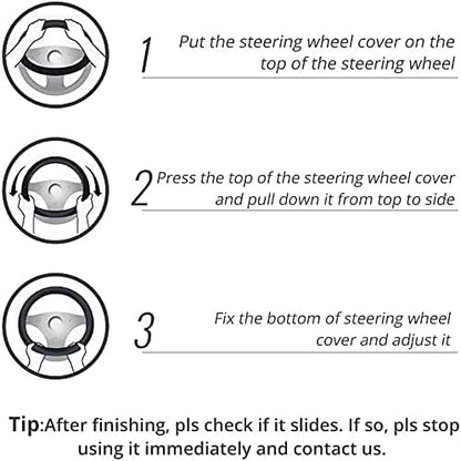 Leather - Car Steering Wheel Cover 15 inch Universal Fit Microfiber Steering - Image 6