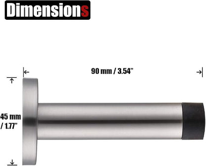 JQK Door Stopper Black, 304 Stainless Steel Thicken 1mm Sound Dampening Door - Image 2