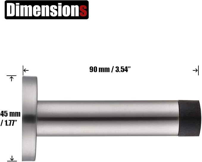 JQK Door Stopper Gold, 304 Stainless Steel Thicken 1mm Sound Dampening Door - Image 2