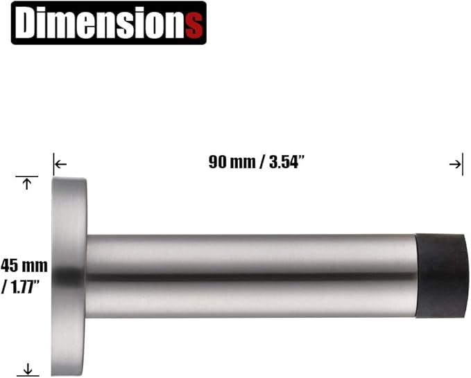 JQK Door Stopper, 304 Stainless Steel Thicken 1mm Sound Dampening Door Stop - Image 2