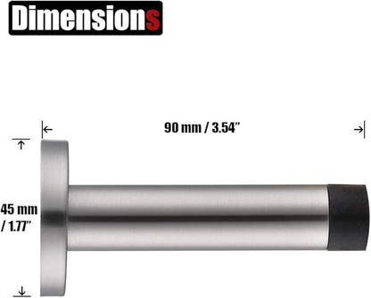 JQK Door Stopper, 304 Stainless Steel Thicken 1mm Sound Dampening Door Stop - Image 2