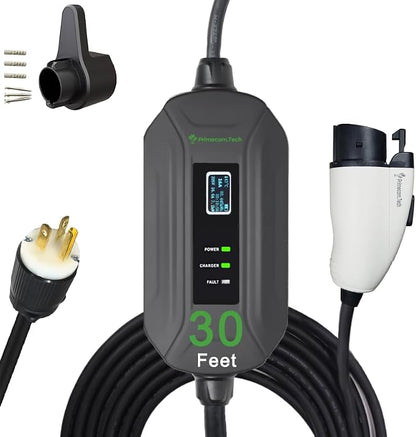 PRIMECOM Level 2 EV Charger 220/240V, 30ft & 50ft, Portable EVSE Electric by PRIMECOMTECH