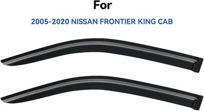 Window Visors Rain Guards for 2005-2020 Nissan Frontier King Cab, Out-Channel - Image 2