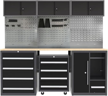JZD Garage Storage Workbench Cabinet Set System, Heavy Duty, Tool Cabinets by JZD