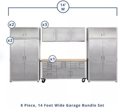 Heavy Duty 8-Piece Steel Garage Cabinet Storage Set - Image 2