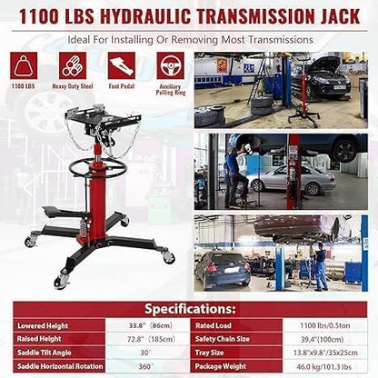 Transmission Jack with Wheels-Hydraulic Transmission Jack with Foot Pedal - Image 6