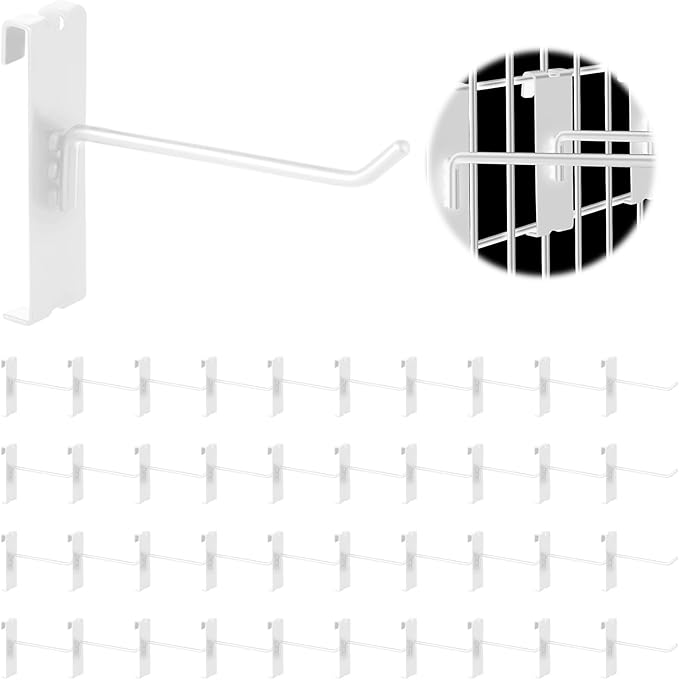 40Pcs 4" Gridwall Display Hooks Assortment Set, Wire Diameter 5mm// 0.2” by Yauhar
