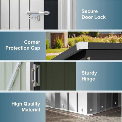 Greesum 5×3 FT Outdoor Storage Shed, Metal Storaged Sheds Without Floor - Image 5