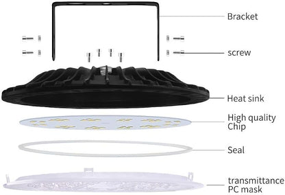 Viugreum 5 PACK 200W UFO LED High Bay Light, 20000LM 6500K Daylight White LED - Image 5