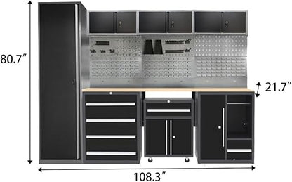 JZD Garage Storage Cabinet Set, Industrial Strength Tool Storage System - Image 2