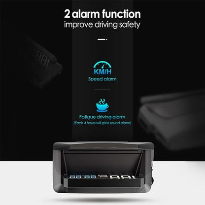 3D HUD Head Up Display Speedometer Digital Speed MPH Overspeed Alarm Fatigue - Image 8