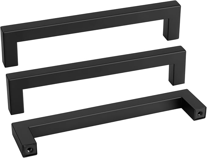 goldenwarm 100 Pack 7-1/2in Black Square Bar Cabinet Pull Drawer Handle by goldenwarm