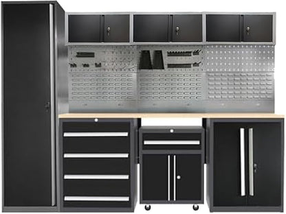 JZD Garage Storage Cabinet System, Lockable Tool Workbench Set by JZD