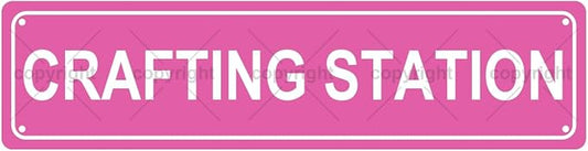 CRAFTING STATION Space Metal Tin Street Sign Bar Cafe Garage Cave Home Room by Unknown
