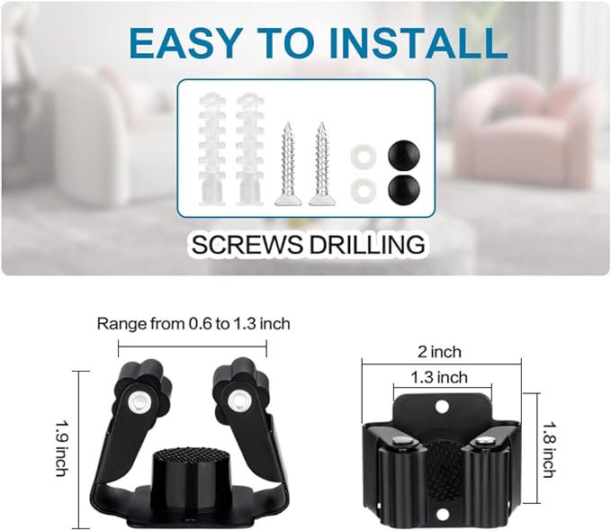 24 PCS Broom and Mop Holder, Heavy Duty Garden Tool Organizer Rack Rake and - Image 5