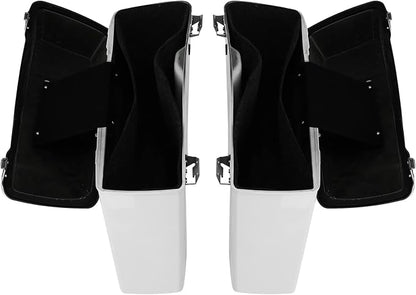 XFMT Motorcycle Saddlebags White Hard Saddle Bags Trunk - Image 8