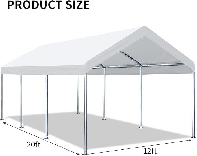Rutile 12'x20' Carport Replacement Top Canopy Cover - Image 4