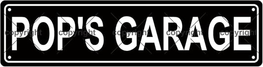POP'S GARAGE Space Metal Tin Street Sign Bar Cafe Garage Cave Home Room Wall by Unknown