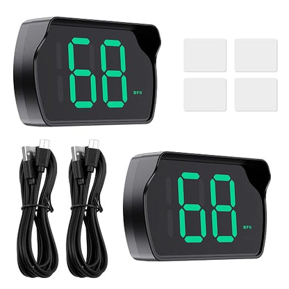 2 Pack GPS Digital Speedometer for Car MPH, Universal HUD Speed Meter by GUGUMO